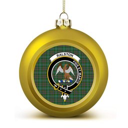 ScotsTee Shop Scottish Ralston USA Crest Tartan Christmas Ball Ornament