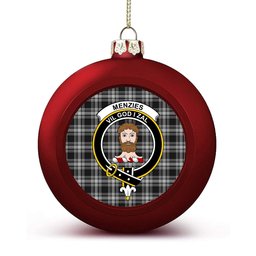 ScotsTee Shop Scottish Menzies 1938 Crest Tartan Christmas Ball Ornament