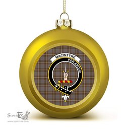 ScotsTee Shop Scottish MacIntyre Hunting Weathered Crest Tartan Christmas Ball Ornament