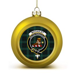 ScotsTee Shop Scottish MacAuley Hunting Modern Crest Tartan Christmas Ball Ornament