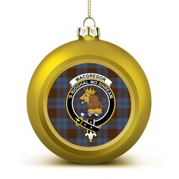 ScotsTee Shop Scottish MacGregor Hastie Crest Tartan Christmas Ball Ornament