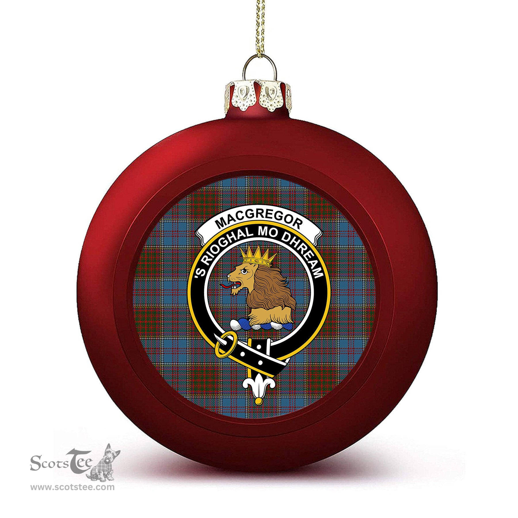ScotsTee Shop Scottish MacGregor Hastie Crest Tartan Christmas Ball Ornament