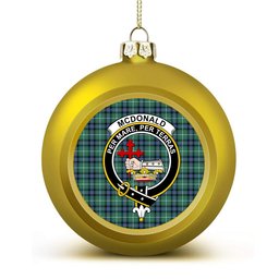 ScotsTee Shop Scottish McDonald of the Isles Hunting Ancient Crest Tartan Christmas Ball Ornament