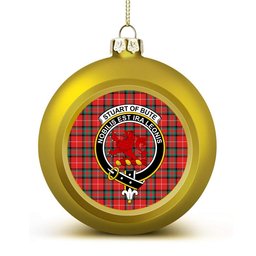 ScotsTee Shop Scottish Stuart of Bute SC Crest Tartan Christmas Ball Ornament