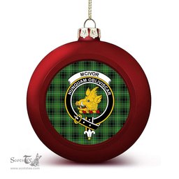 ScotsTee Shop Scottish McIvor Hunting Ancient Crest Tartan Christmas Ball Ornament
