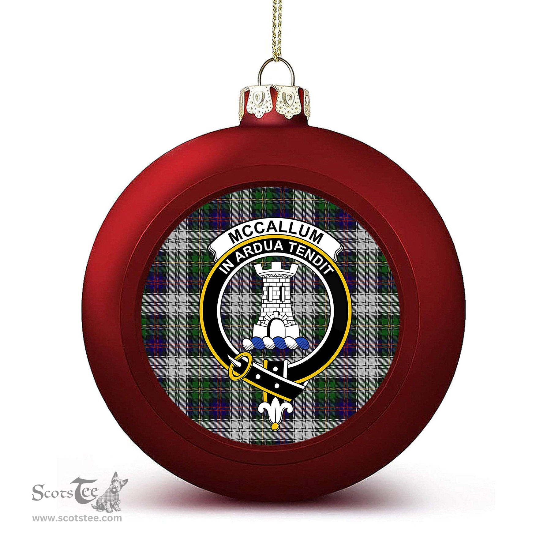 ScotsTee Shop Scottish McCallum Dress Crest Tartan Christmas Ball Ornament