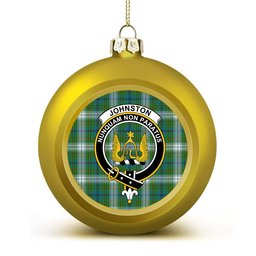 ScotsTee Shop Scottish Johnstone Dress Ancient Crest Tartan Christmas Ball Ornament