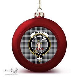 ScotsTee Shop Scottish McRae Dress Crest Tartan Christmas Ball Ornament
