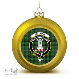 ScotsTee Shop Scottish McLean of Duart Hunting Ancient Crest Tartan Christmas Ball Ornament