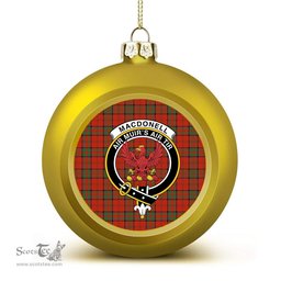 ScotsTee Shop Scottish MacDonell of Keppoch Ancient Crest Tartan Christmas Ball Ornament