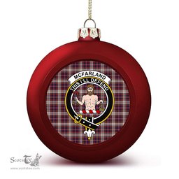 ScotsTee Shop Scottish McFarland Dress Crest Tartan Christmas Ball Ornament