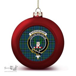 ScotsTee Shop Scottish Stephenson Hunting 2 Crest Tartan Christmas Ball Ornament