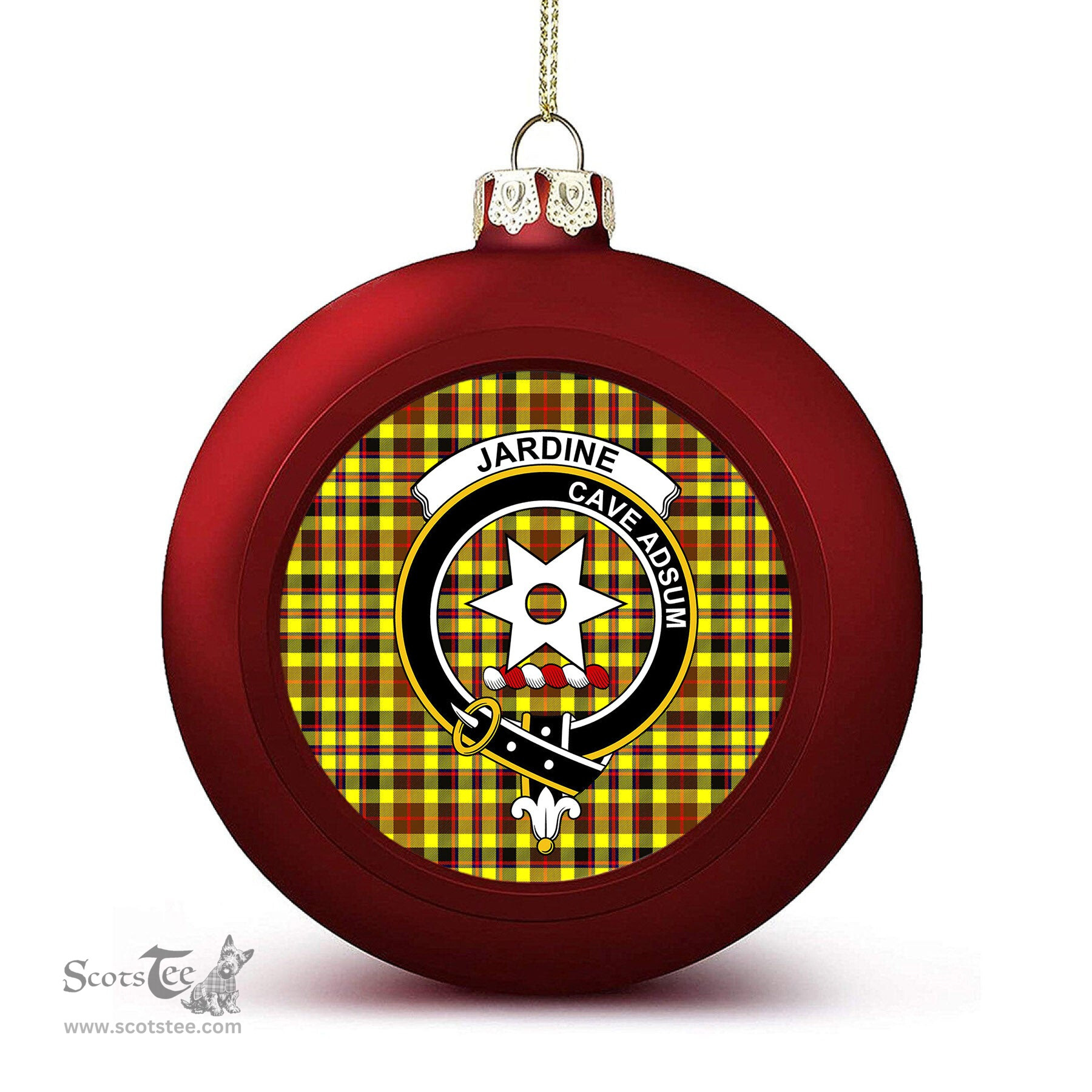 ScotsTee Shop Scottish Jardine Modern Crest Tartan Christmas Ball Ornament