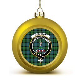 ScotsTee Shop Scottish Morrison Hunting Ancient Crest Tartan Christmas Ball Ornament