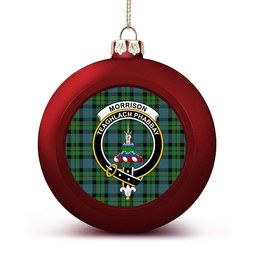 ScotsTee Shop Scottish Morrison Hunting Ancient Crest Tartan Christmas Ball Ornament