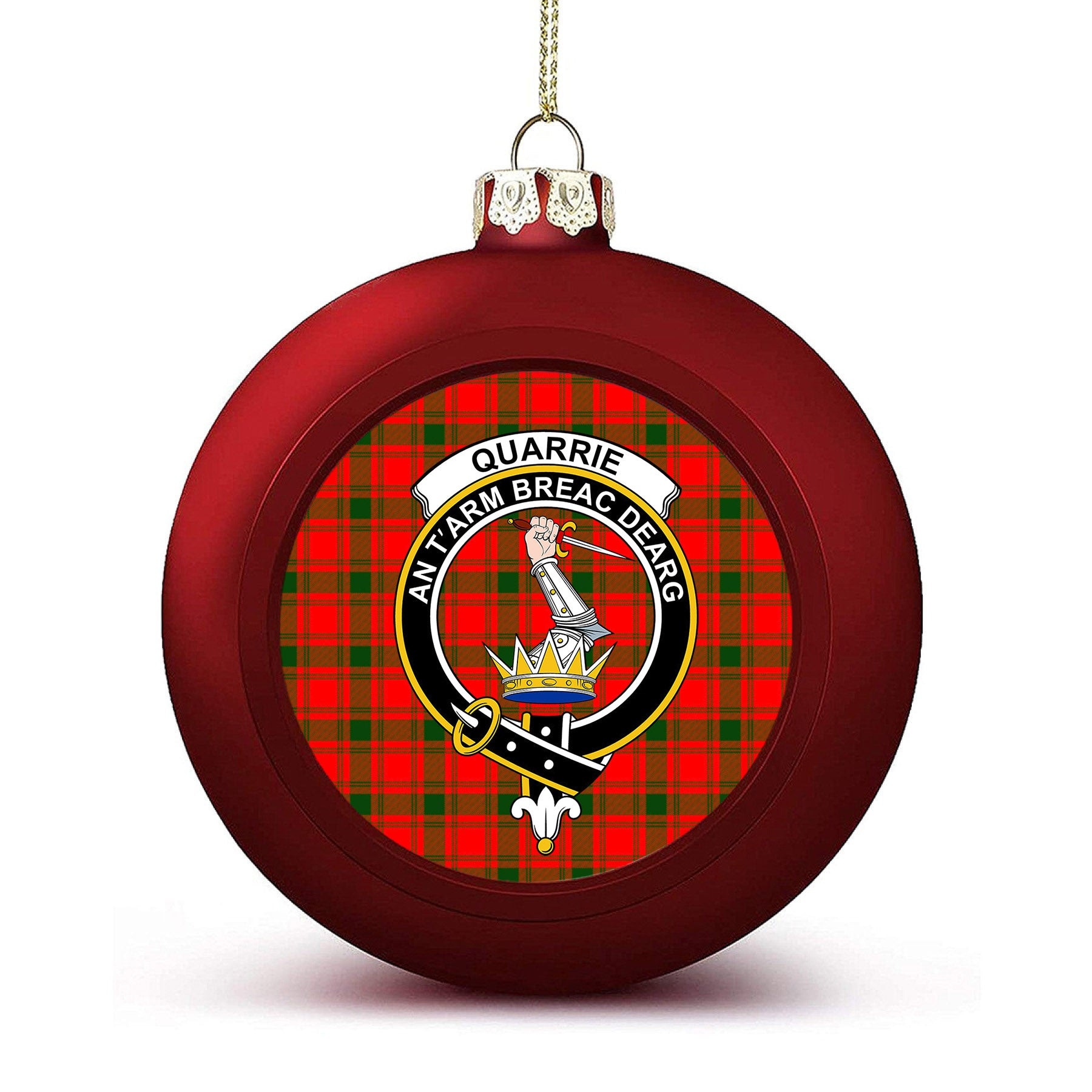ScotsTee Shop Scottish Quarrie Modern Crest Tartan Christmas Ball Ornament