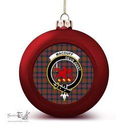 ScotsTee Shop Scottish MacDuff Hunting Modern SC Crest Tartan Christmas Ball Ornament