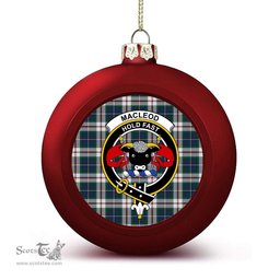 ScotsTee Shop Scottish MacLeod Of Californian Modern Crest Tartan Christmas Ball Ornament