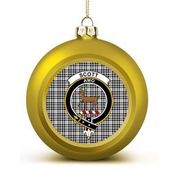 ScotsTee Shop Scottish Scott Black White Crest Tartan Christmas Ball Ornament