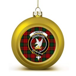 ScotsTee Shop Scottish Lindsay 2 Crest Tartan Christmas Ball Ornament