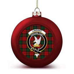 ScotsTee Shop Scottish Lindsay 2 Crest Tartan Christmas Ball Ornament