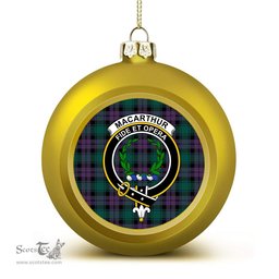 ScotsTee Shop Scottish MacArthur of Milton Modern Crest Tartan Christmas Ball Ornament