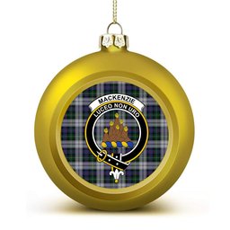 ScotsTee Shop Scottish MacKenzie Dress 4 Crest Tartan Christmas Ball Ornament