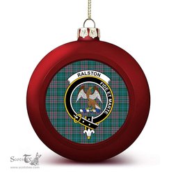 ScotsTee Shop Scottish Ralston USA Modern Crest Tartan Christmas Ball Ornament