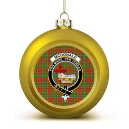 ScotsTee Shop Scottish McDonald of Kingsburgh Ancient Crest Tartan Christmas Ball Ornament