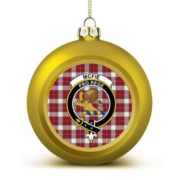 ScotsTee Shop Scottish McFie Dress Modern Crest Tartan Christmas Ball Ornament