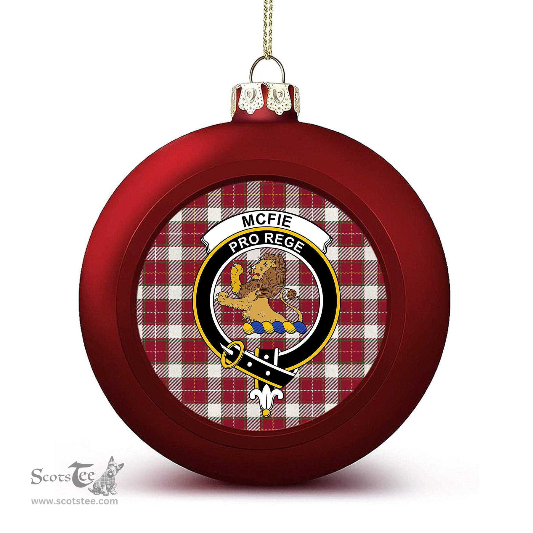 ScotsTee Shop Scottish McFie Dress Modern Crest Tartan Christmas Ball Ornament