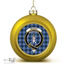 ScotsTee Shop Scottish McKay Blue Crest Tartan Christmas Ball Ornament
