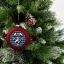 ScotsTee Shop Scottish McKay Blue Crest Tartan Christmas Ball Ornament