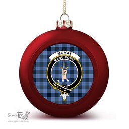ScotsTee Shop Scottish McKay Blue Crest Tartan Christmas Ball Ornament