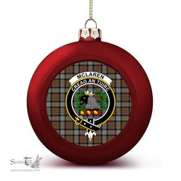 ScotsTee Shop Scottish McLaren Weathered Crest Tartan Christmas Ball Ornament