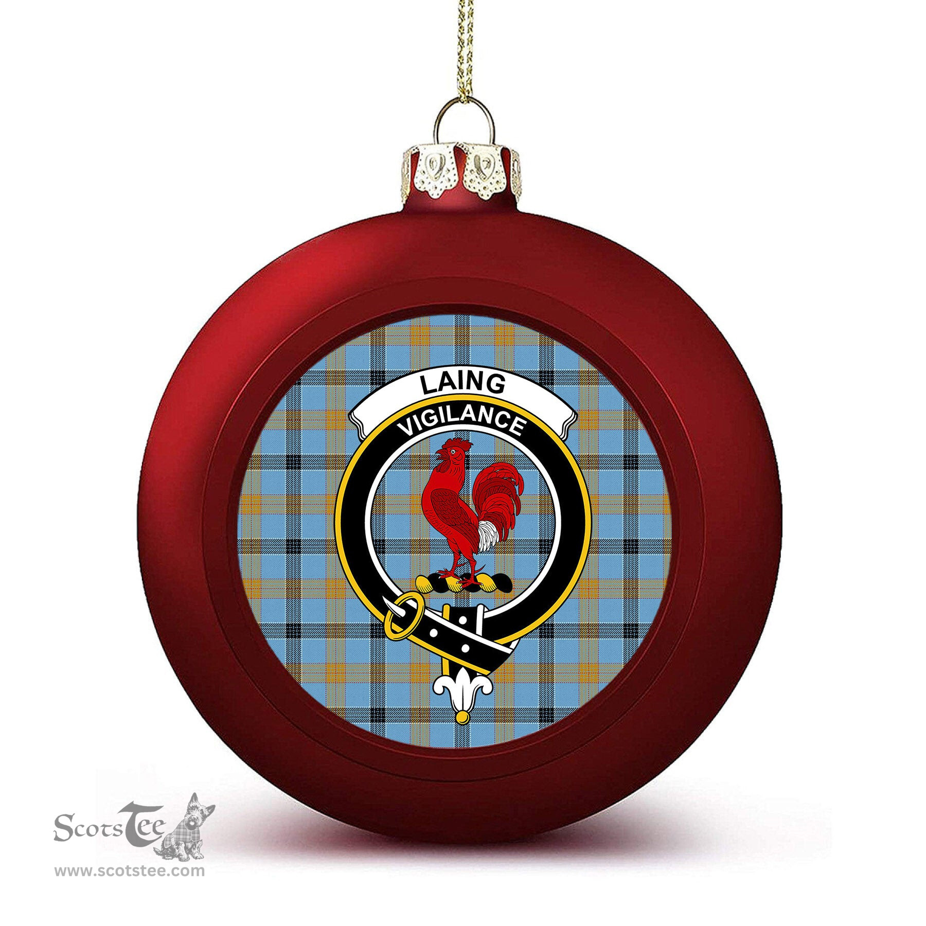 ScotsTee Shop Scottish Laing Ancient Crest Tartan Christmas Ball Ornament