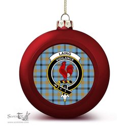 ScotsTee Shop Scottish Laing Ancient Crest Tartan Christmas Ball Ornament