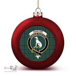 ScotsTee Shop Scottish Hunter of Peebleshire Ancient Crest Tartan Christmas Ball Ornament