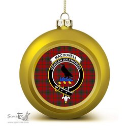 ScotsTee Shop Scottish MacDonell of Glengarry 4 Crest Tartan Christmas Ball Ornament