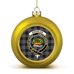 ScotsTee Shop Scottish Douglas Grey Crest Tartan Christmas Ball Ornament