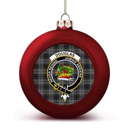 ScotsTee Shop Scottish Douglas Grey Crest Tartan Christmas Ball Ornament