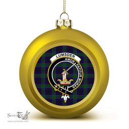 ScotsTee Shop Scottish Lumsden Green Crest Tartan Christmas Ball Ornament
