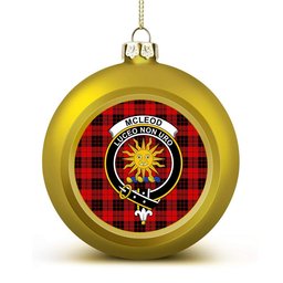 ScotsTee Shop Scottish McLeod of Raasay Modern Crest Tartan Christmas Ball Ornament