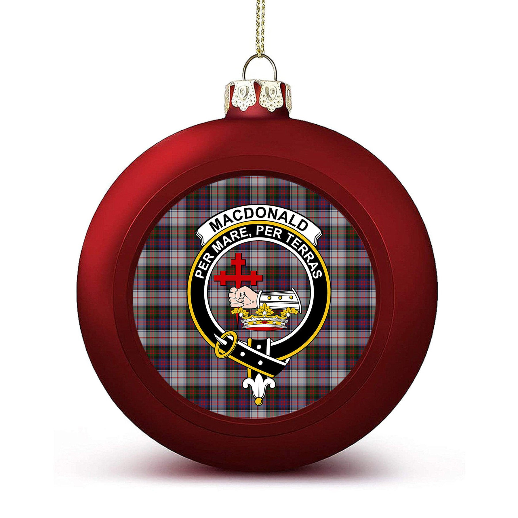 ScotsTee Shop Scottish MacDonald Dress 2 Crest Tartan Christmas Ball Ornament