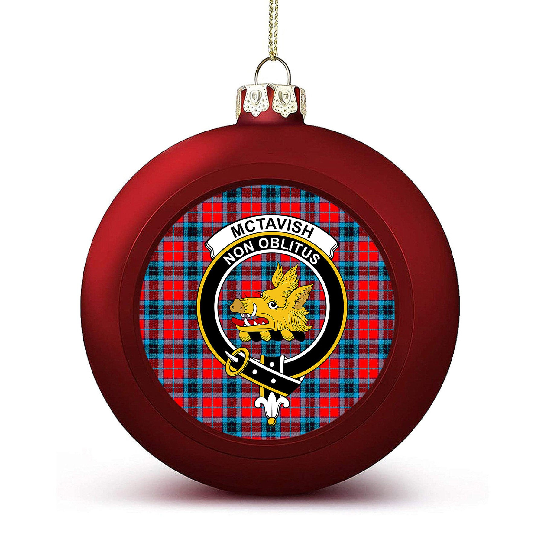 ScotsTee Shop Scottish McTavish Modern Crest Tartan Christmas Ball Ornament