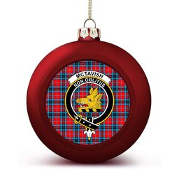 ScotsTee Shop Scottish McTavish Modern Crest Tartan Christmas Ball Ornament