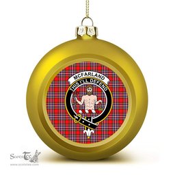 ScotsTee Shop Scottish McFarland Modern Crest Tartan Christmas Ball Ornament