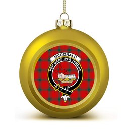 ScotsTee Shop Scottish McDonald of Sleat Modern Crest Tartan Christmas Ball Ornament