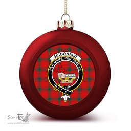 ScotsTee Shop Scottish McDonald of Sleat Modern Crest Tartan Christmas Ball Ornament