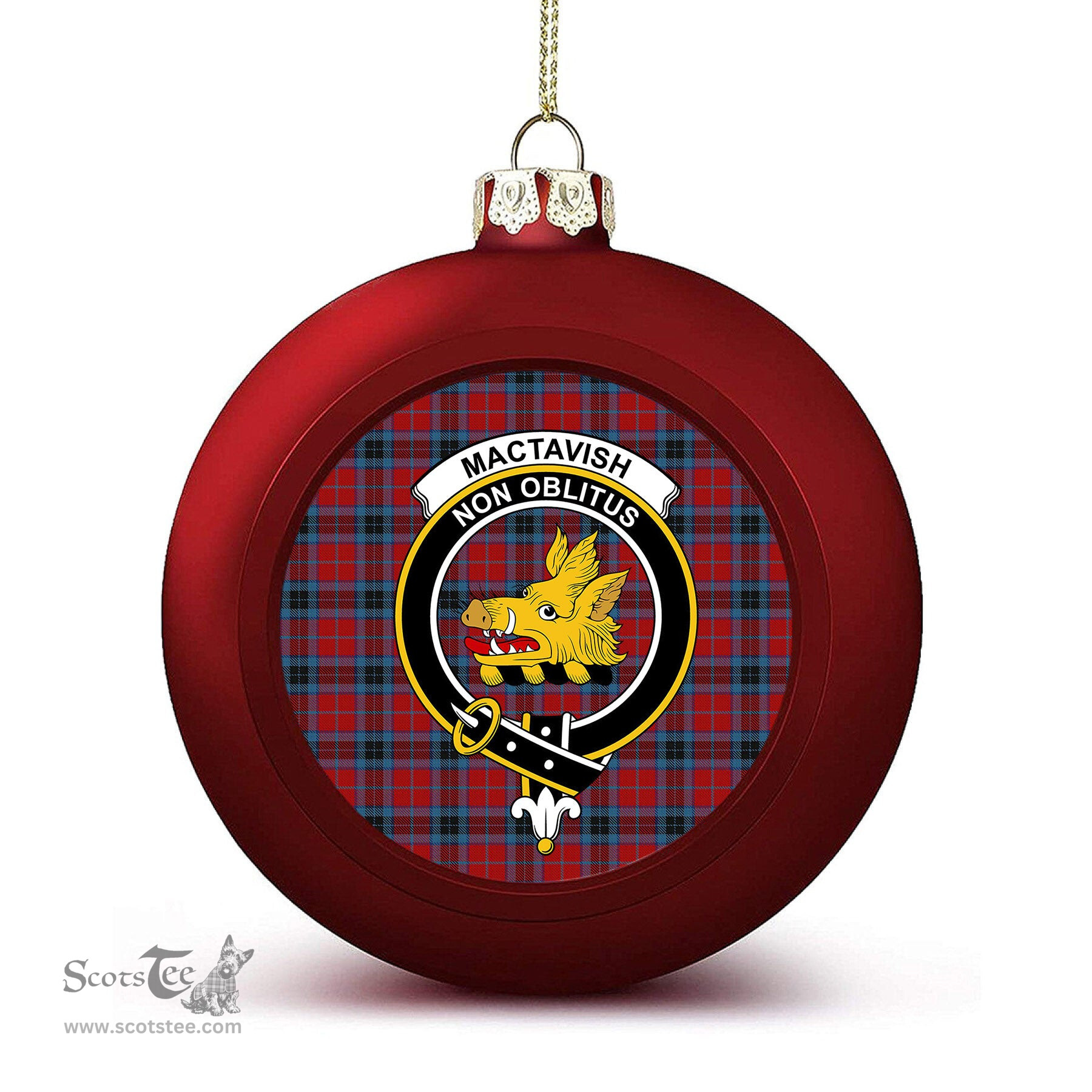 ScotsTee Shop Scottish MacTavish Crest Tartan Christmas Ball Ornament